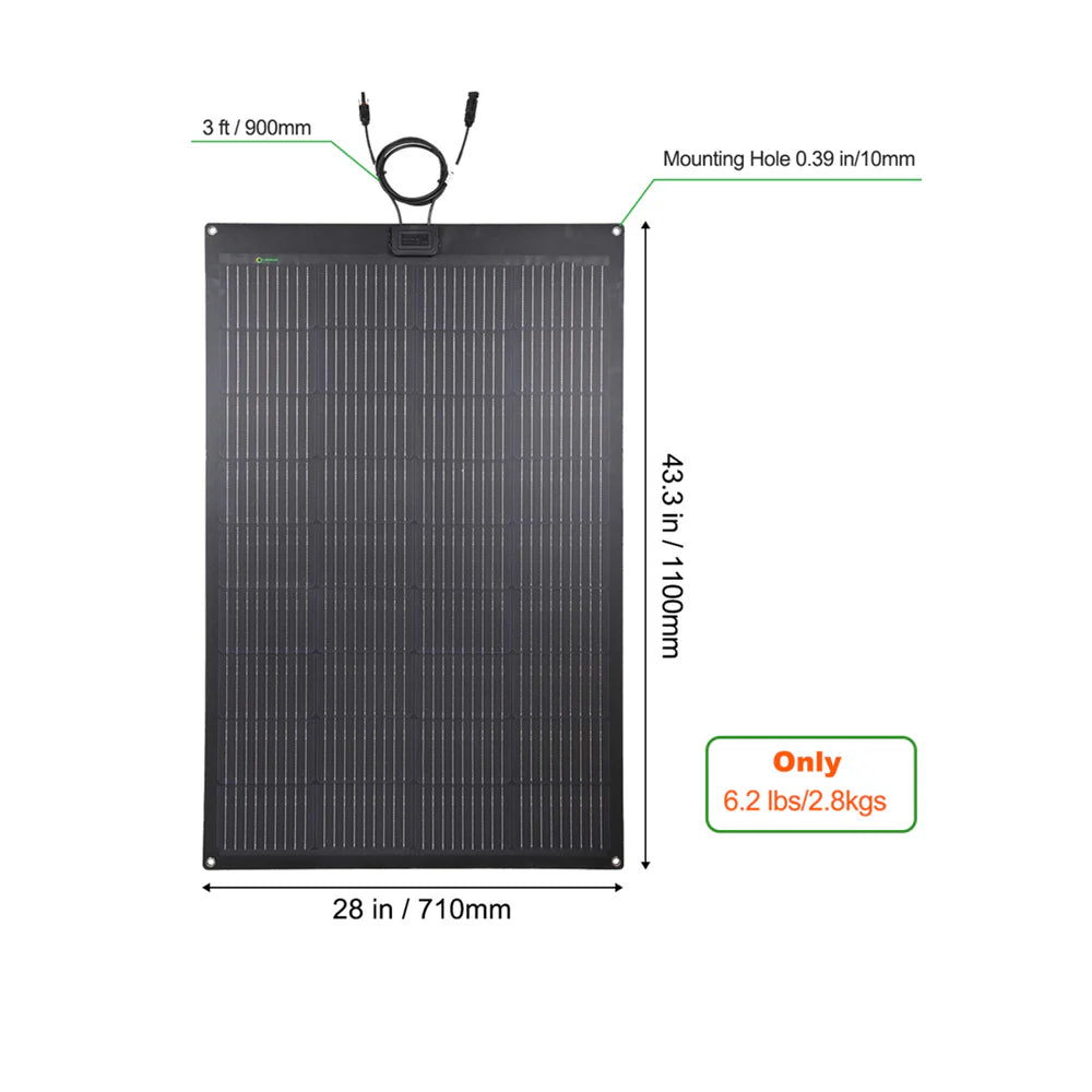 LensunSolar 150W 12V Flexible Solar Panel