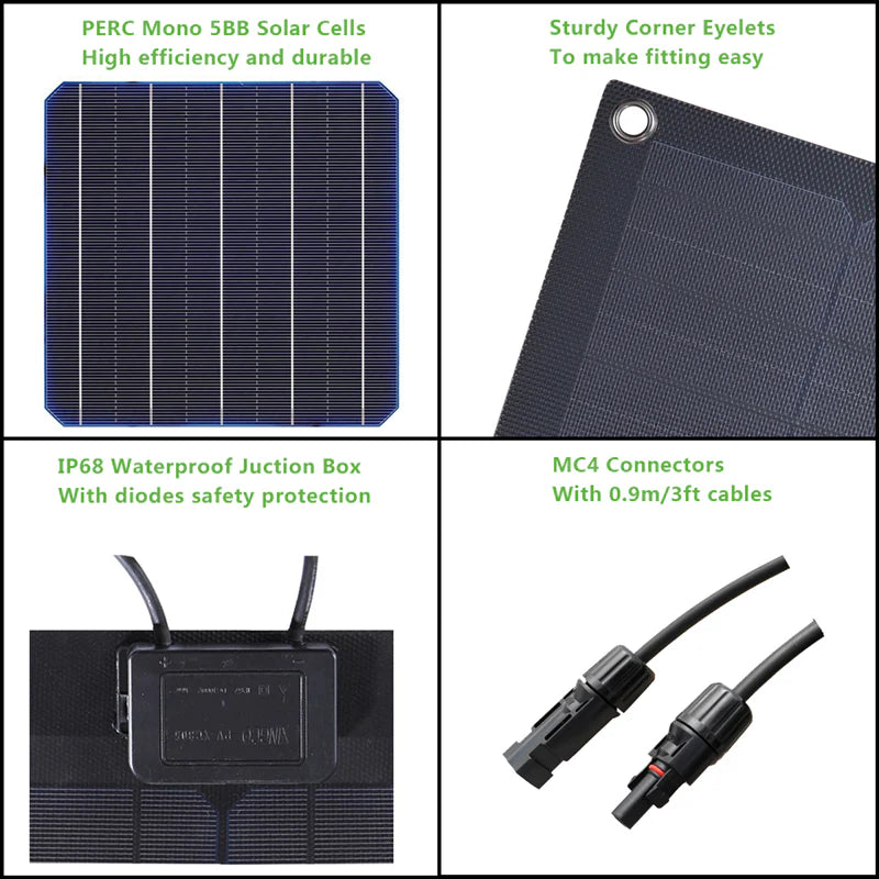 Lensun 50W 12V ETFE Flexible Solar Panel